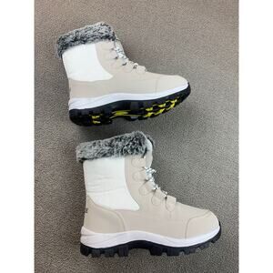 Earlde Women 40‎ Beige Gray Black Faux Fur Insulated Snow Boots Casual